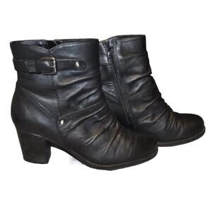 Naturalizer Demetria Black Side Zip Leather Ankle Boot size 8.5W